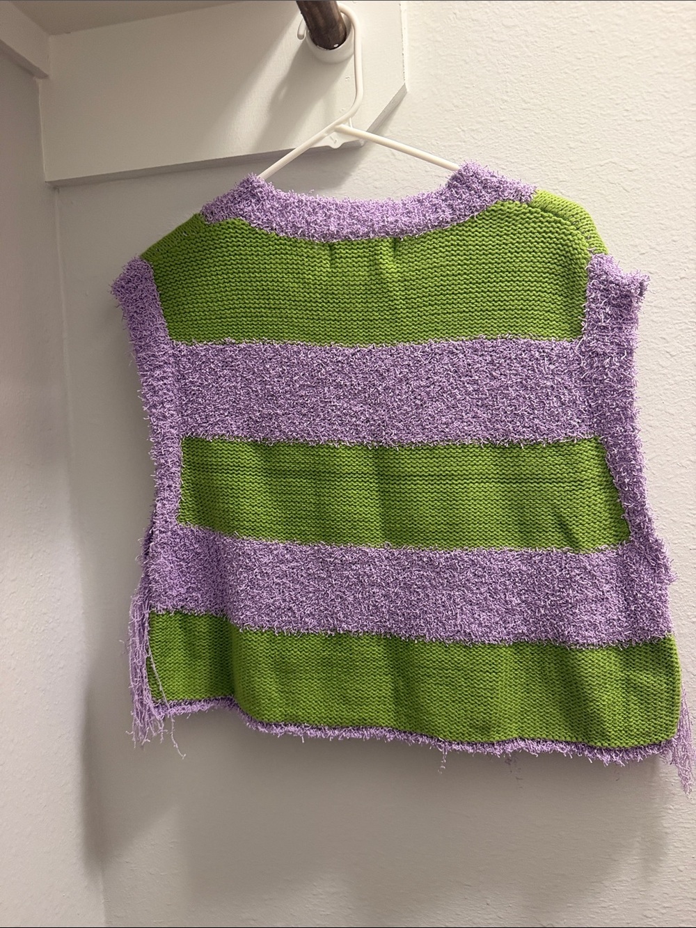 Cider Lavender & Lime Fringe Knit Vest - Picture 3 of 3